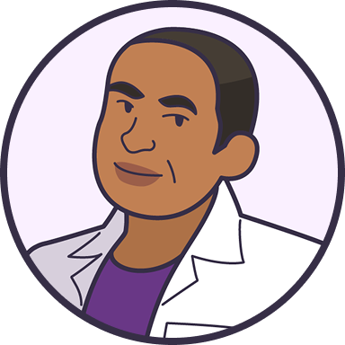 Circle icon with image of an oncologist.